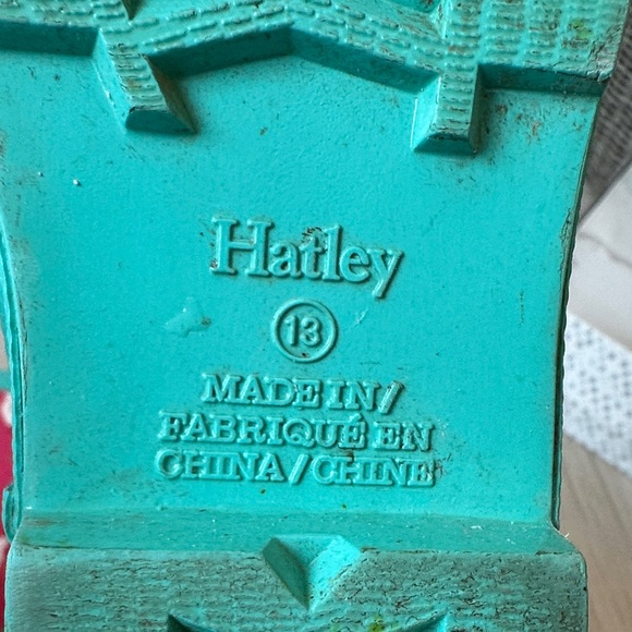 Hatley Girl”s Pink Llama Clastic Rain Boots with Teal Trim - Picture 15 of 15